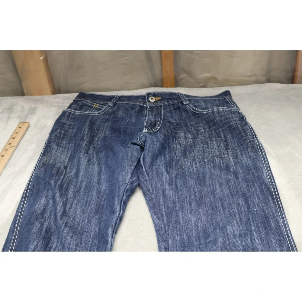 Southpole Jeans Men 34x33 Dark Wash Blue Contrast Denim Straight Relax Boot Y2K‎